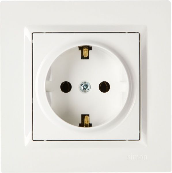 Розетка із заземленням Simon 10 без шторок білий CGSZ1.01/11