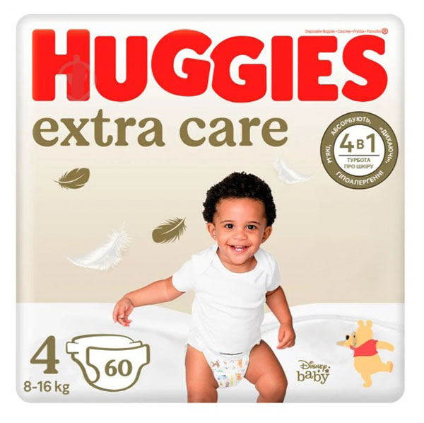 Подгузники Huggies Extra Care 4 8-16 кг 60 шт.
