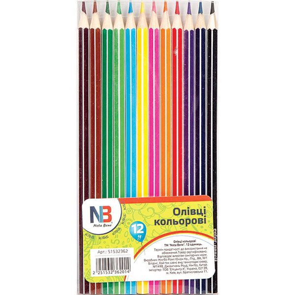Карандаши цветные Nota Bene 12 шт
