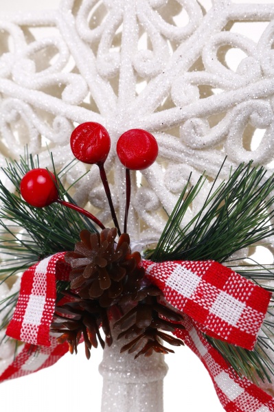 Верхівка для ялинки 21х20х2.5 см EA0188 глянцева білий 