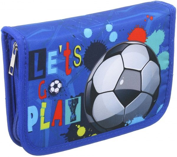 Пенал школьный Игра синий с рисунком
