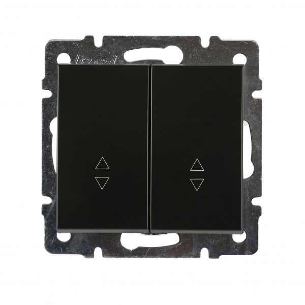 Вимикач прохідний двоклавішний Lezard Rain 10 А антрацит 703-4288-106