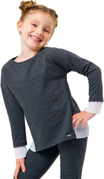 Свитшот для девочки Smil 116442 р.152 серый меланж 