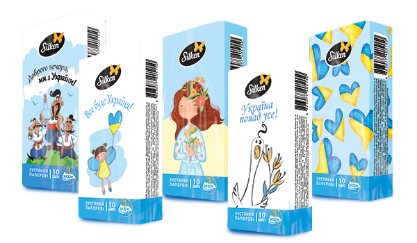 Салфетки гигиенические кармашки Silken Украинское село 10 шт.