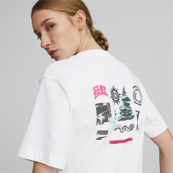 Футболка Puma DOWNTOWN RELAXED GRAPHIC TEE 53836202 р.S белый