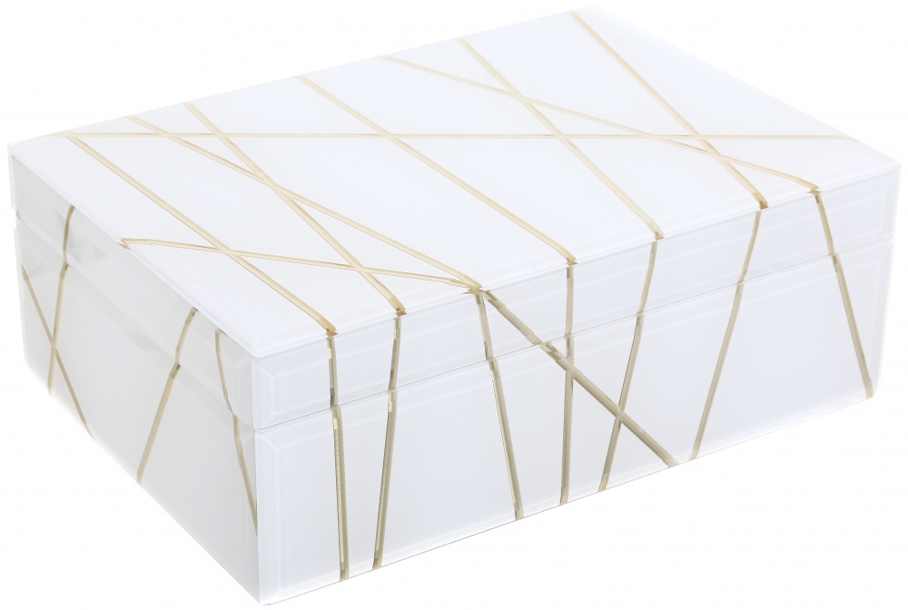 Скринька для прикрас Julie 26x18x9,5 см біло-золота