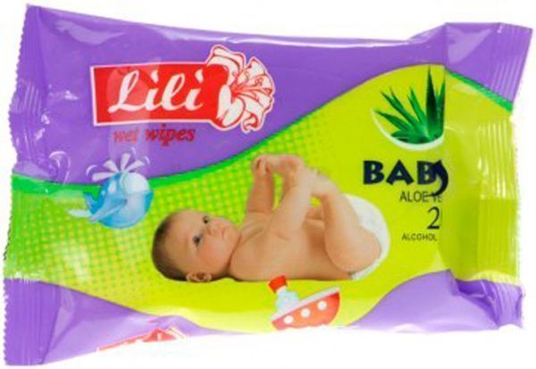 Детские влажные салфетки Lili с экстрактом алоэ вера 20 шт.