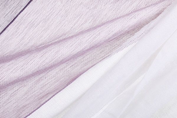 Ткань тюлевая сетка с полосками 295 см сиреневый 