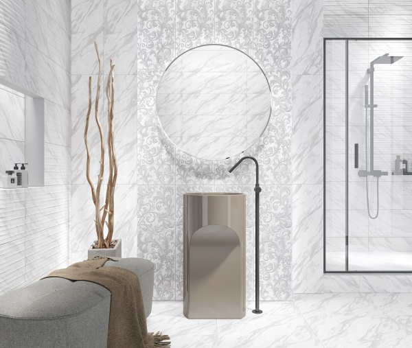 Плитка InterCerama Calacatta сірий світлий 3090 196 071-1 30х90 