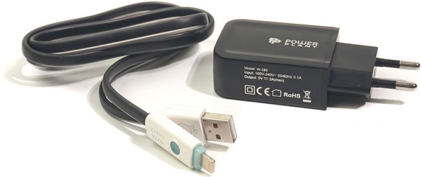 Мережевий зарядний пристрій PowerPlant W-280 Lightning LED 