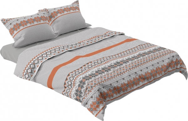 Комплект постільної білизни Скандинавія євро біло-сірий Rigel 