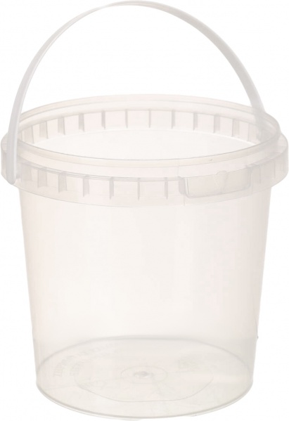 Відро Poliplast кругле з пластиковою ручкою (харчовий пластик) 1 л прозорий 
