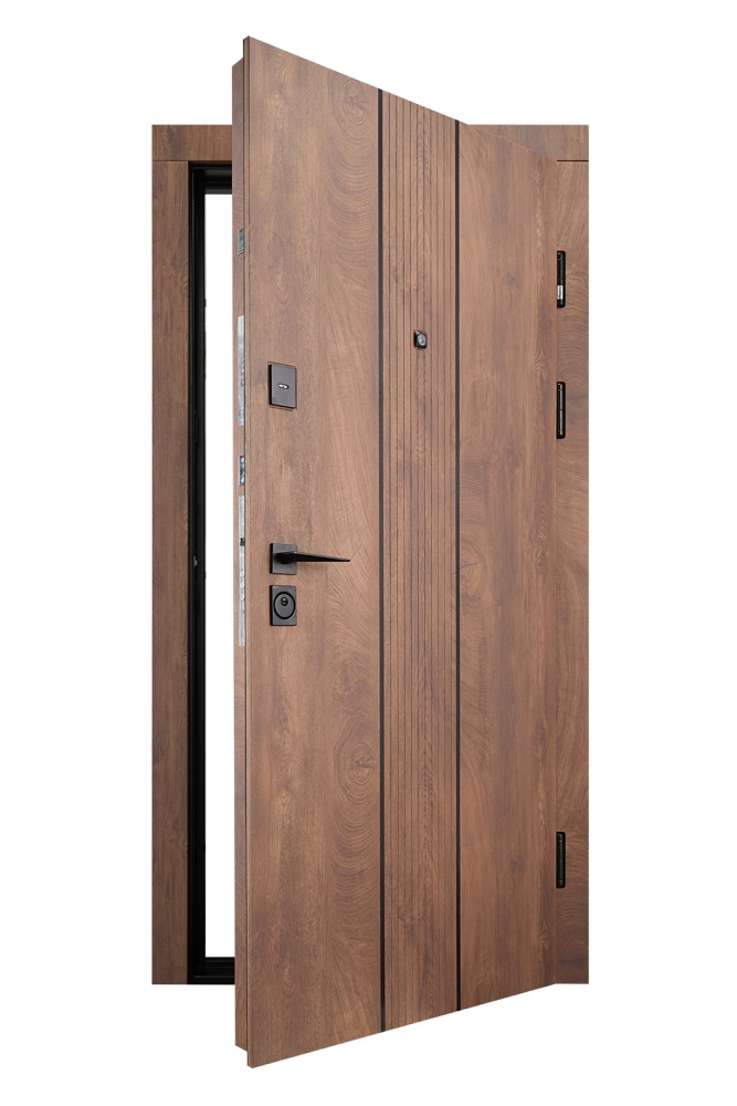 Дверь входная Abwehr КС (585+0) 086L (СДК)+ (СДК) спил дерева коньячный 2050х860 мм левая