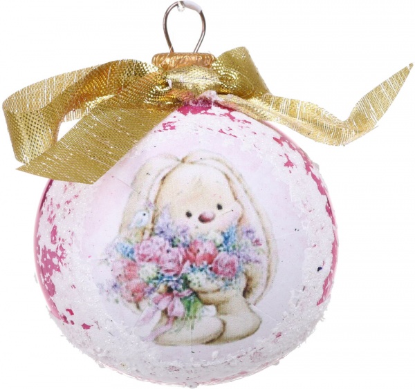 Шар новогодний символ года декупаж d 60 мм в ассортименте