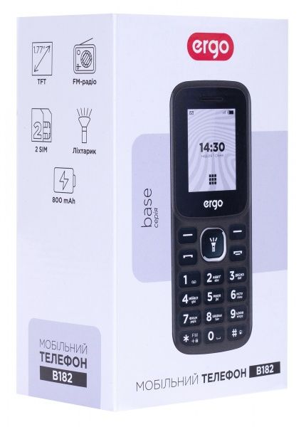 Мобільний телефон ERGO B182 Dual Sim Black 
