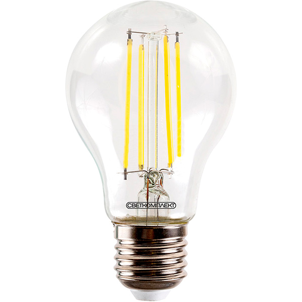 Лампа светодиодная Светкомплект Vintage Fil A60 8 Вт E27 4500 К 220 В прозрачная