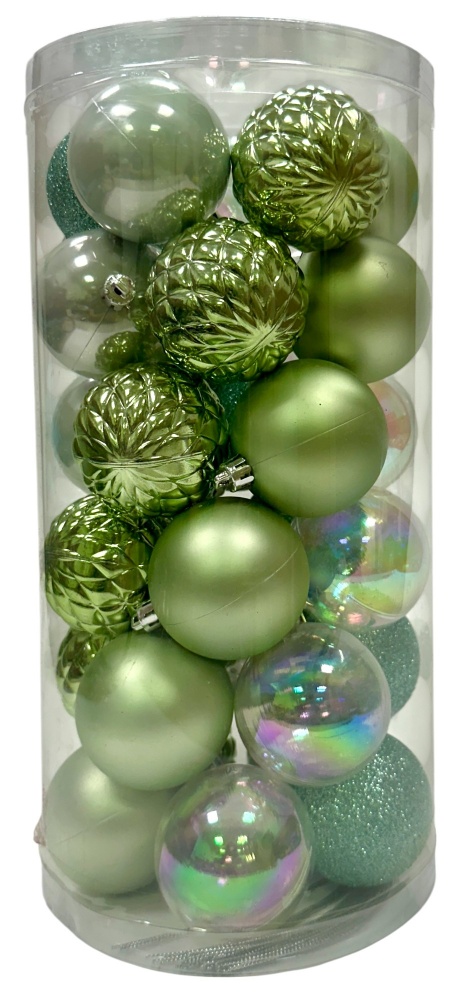 Шар новогодний бабл 30 шт 6 см в ассортименте
