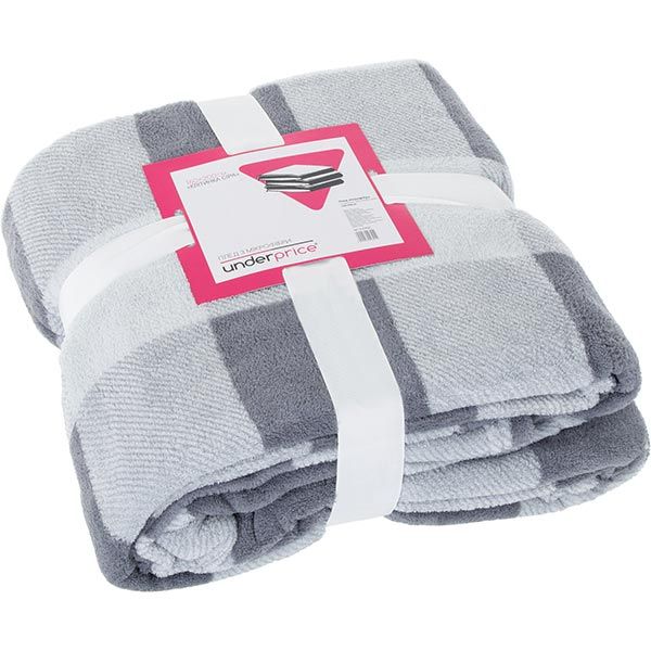 Плед микрофибра Underprice Клеточка серый 160x200 см