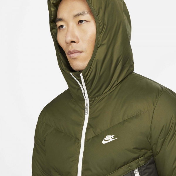 Куртка Nike M NSW SF WINDRUNNER HD JKT DD6795-326 р.S зеленый