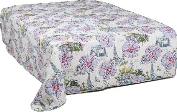 Покрывало Paris 160x220 см UP! (Underprice) бежевый с рисунком 