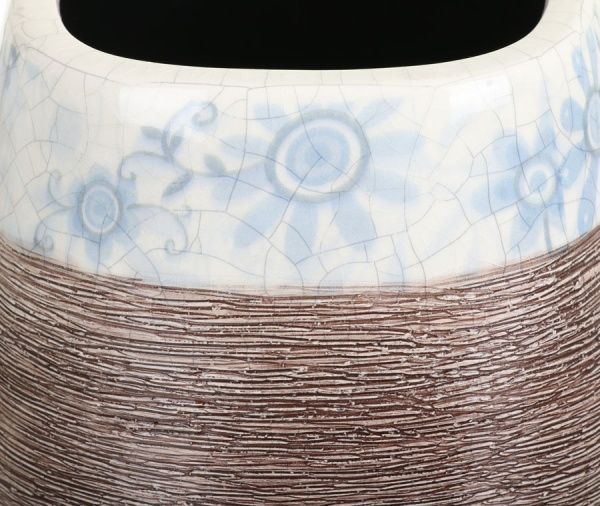 Кашпо керамічне Квітка квадратний (LJ14A5269FA) сіро-блакитний 