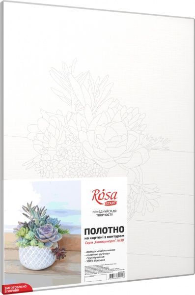 Холст на картоне с контуром Натюрморт 30x40 см Rosa Start