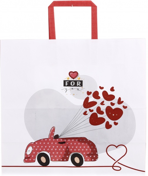 Пакет бумажный 320х150х300 белый с ручками