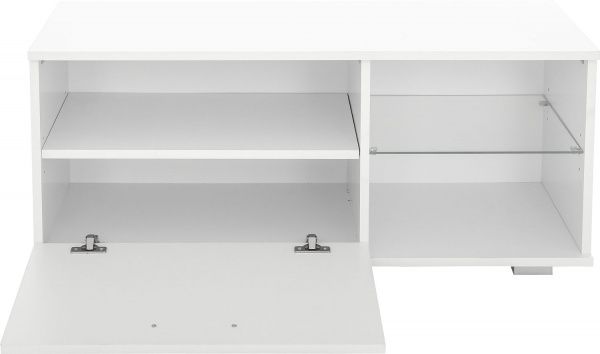 Тумба под ТВ Мурсия 2-В белый/белый глянец 