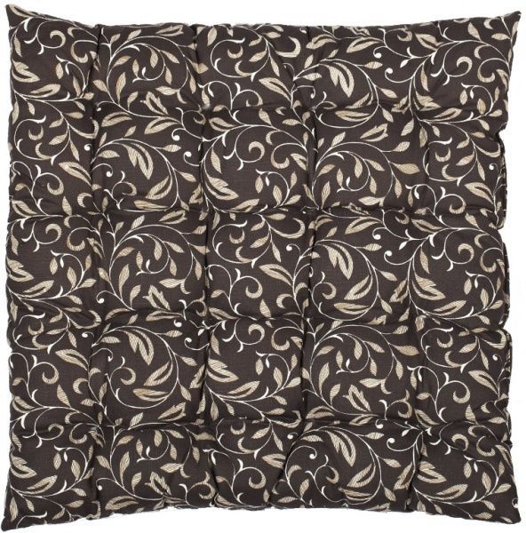 Подушка на стілець квадратна стьобана 37х37х5 коричнева