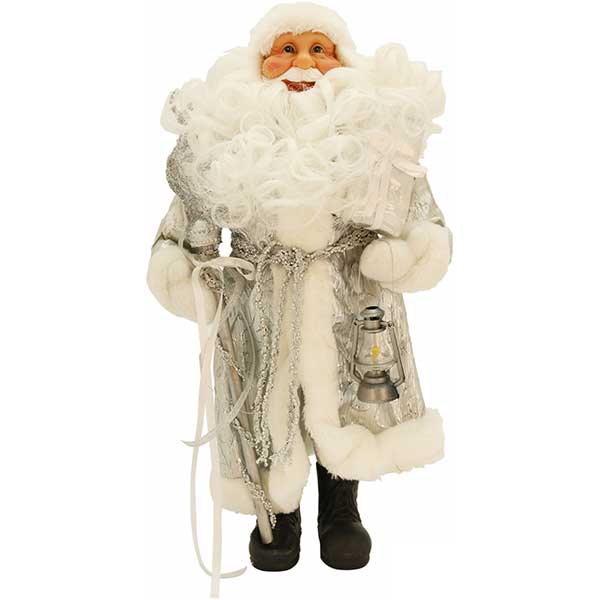 Фігура Дід Мороз срібний 46 см