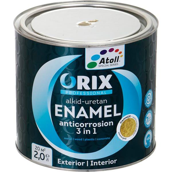 Емаль Atoll ORIX HAMMER 3 в 1 золото глянець 2л