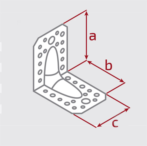 Кутник посилений Profstal рівносторонній 105x105x90 мм 2,5 мм