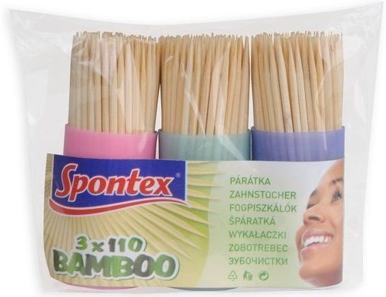 Зубочистки бамбукові SPONTEX 3x110 шт.
