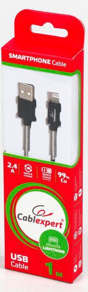 Кабель CABELEXPERT Lightning – USB 1 м черный (CCPB-L-USB-06BK) 
