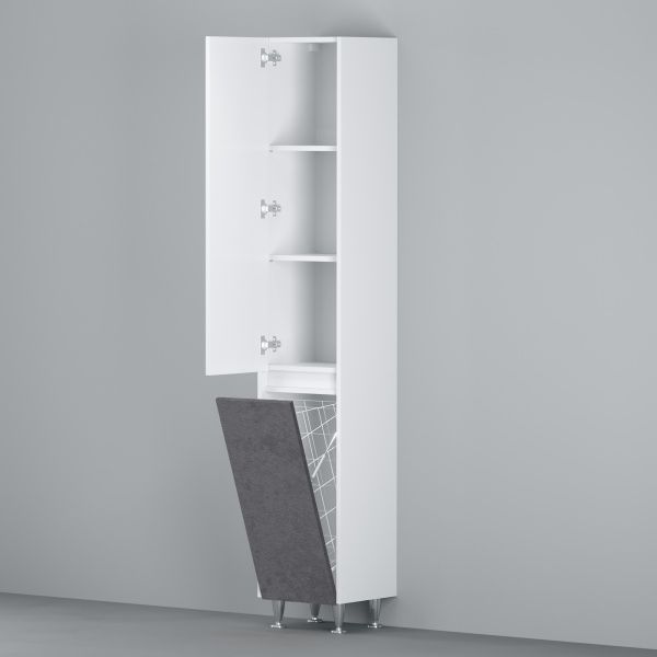 Пенал для ванной комнаты AM.PM M91CSL0351BF38 GEM S 35 см левый белый глянец/базальт