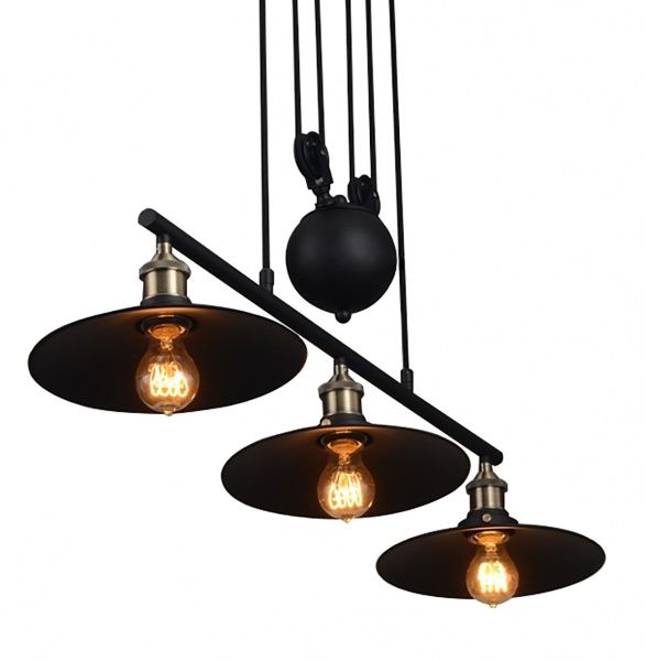 Люстра підвісна Hopfen 3x40 Вт E27 чорний DF 3 LOFT 