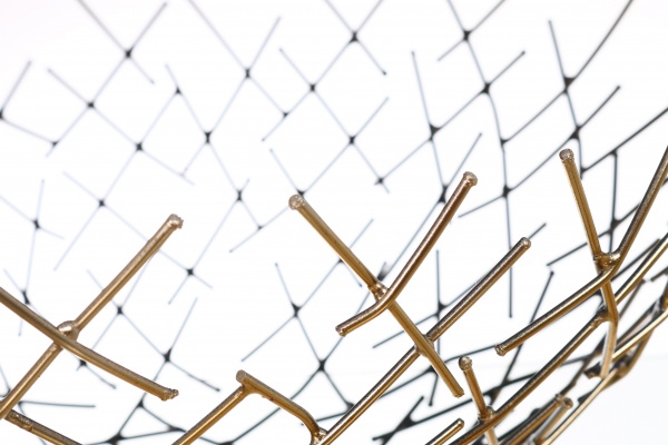 Фруктовница PANACHE Asymetric 20 см золото/черный 