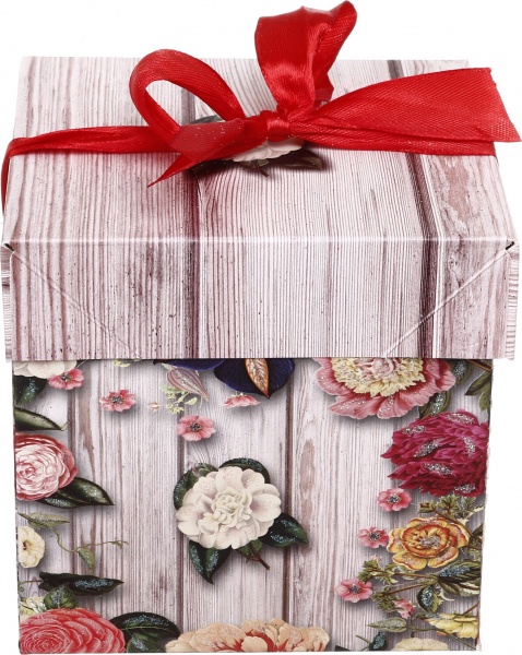Коробка складная Цветы/сердца 10,8x10,8x10,8 см (EBXSS9850)