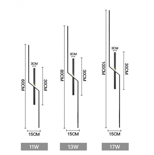 Бра Berger 1x11 Вт черный 1038-WL-11 Black 