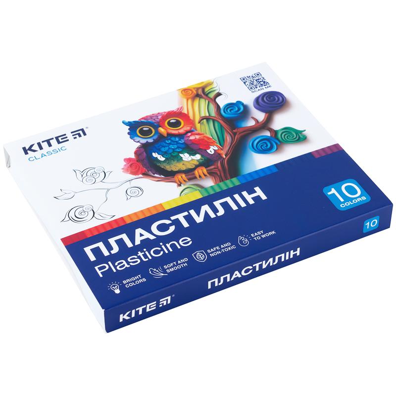 Пластилін восковий 10 кольорів 200 г Classic (K-084) KITE