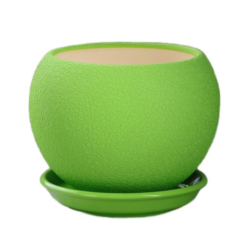 Горшок керамический Ориана-Запорожкерамика круглый 1,4л зеленый (037-2-191) 