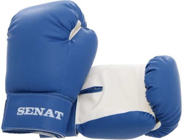 Боксерские перчатки SENAT 8oz бело-синий