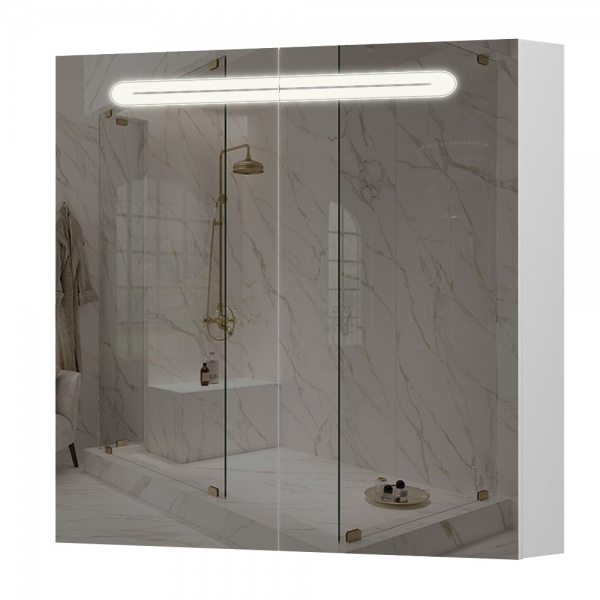 Дзеркальна шафа Aquarius Teffi з підсвіткою 80 білий 