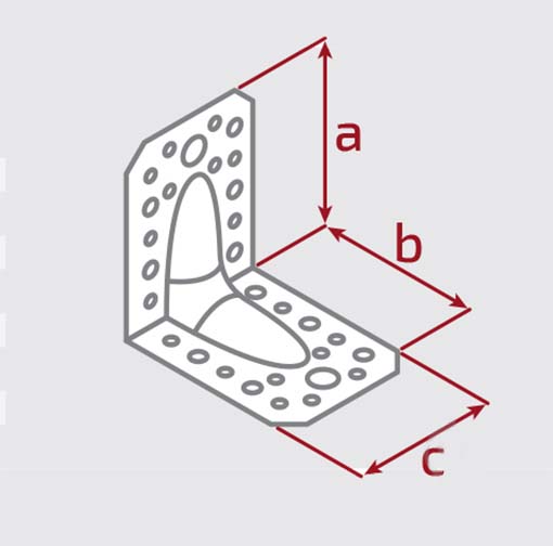 Уголок усиленный Profstal равносторонний 70x70x55 мм 2,5 мм