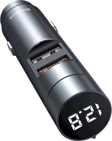 FM-трансмиттер BASEUS Energy Column Car Wireless MP3 Charger Dark grey (CCNLZ-C0G) 749299