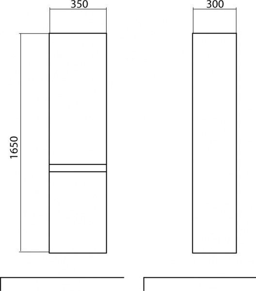 Пенал подвесной Aqua Rodos Акцент синий мат