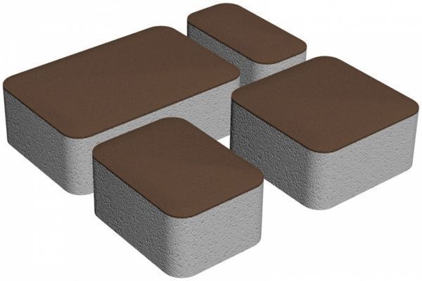 Тротуарная плитка Золотой Мандарин Старый город 4 элемента коричневая