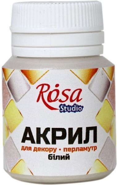 Краска акриловая 72 белый перламутр 20 мл Rosa Start