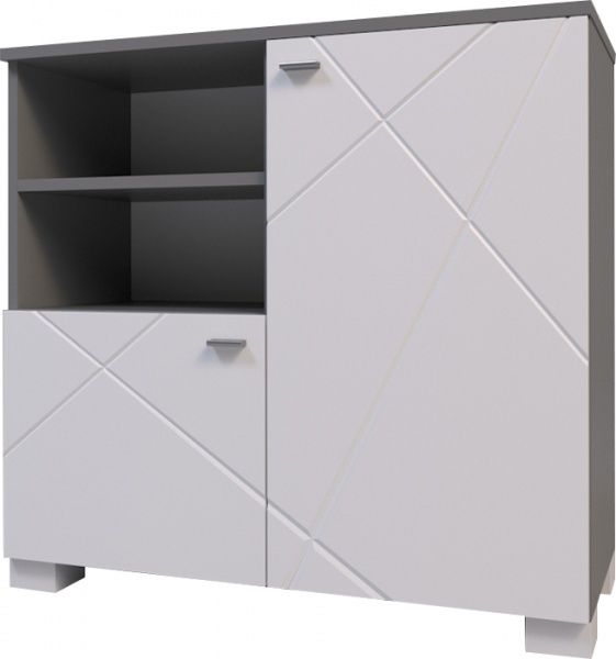 Тумба Санти Мебель Х-Скаут Х-18 белый матовый / графит 