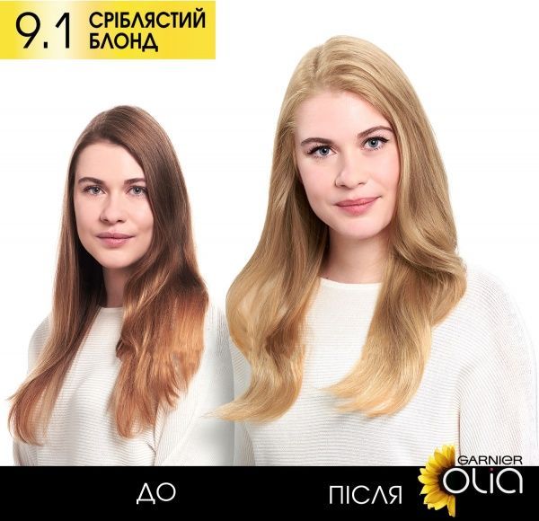 Фарба для волосся Garnier Olia 9.1 сріблястий блонд